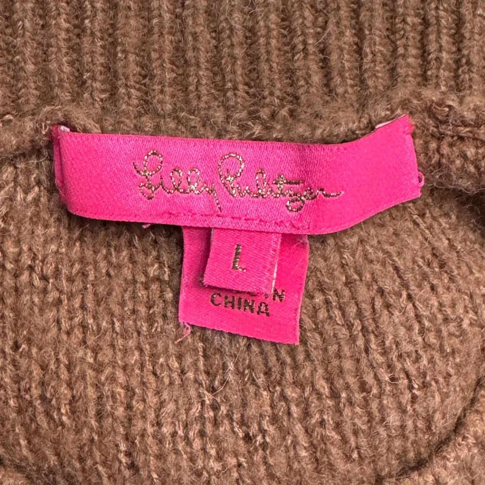 Lilly Pulitzer Elannie Brown Ombré Stripe Crewneck Sweater Size Large - Picture 3 of 5